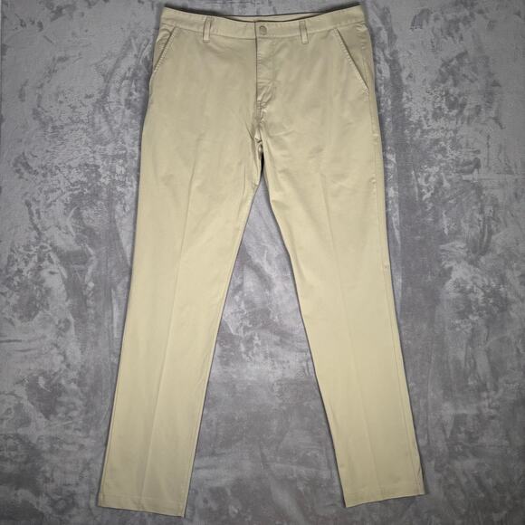Rhone Commuter Pants Classic Fit Khaki Beige Size 36 Stretch Performance Chinos - Picture 1 of 7